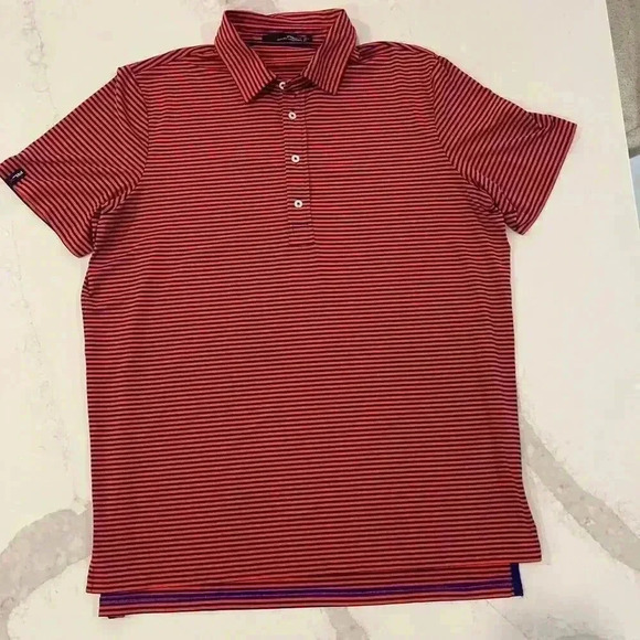 Ralph Lauren Other - RLX Ralph Lauren Polo Shirt Red Blue Striped Golf Short Sleeve Men’s Size Large